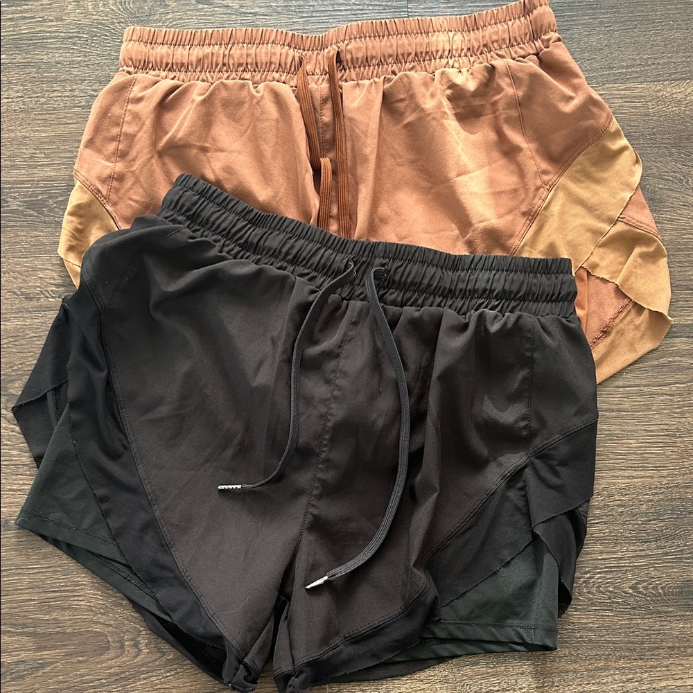 Black and Brown Athletic Shorts Set